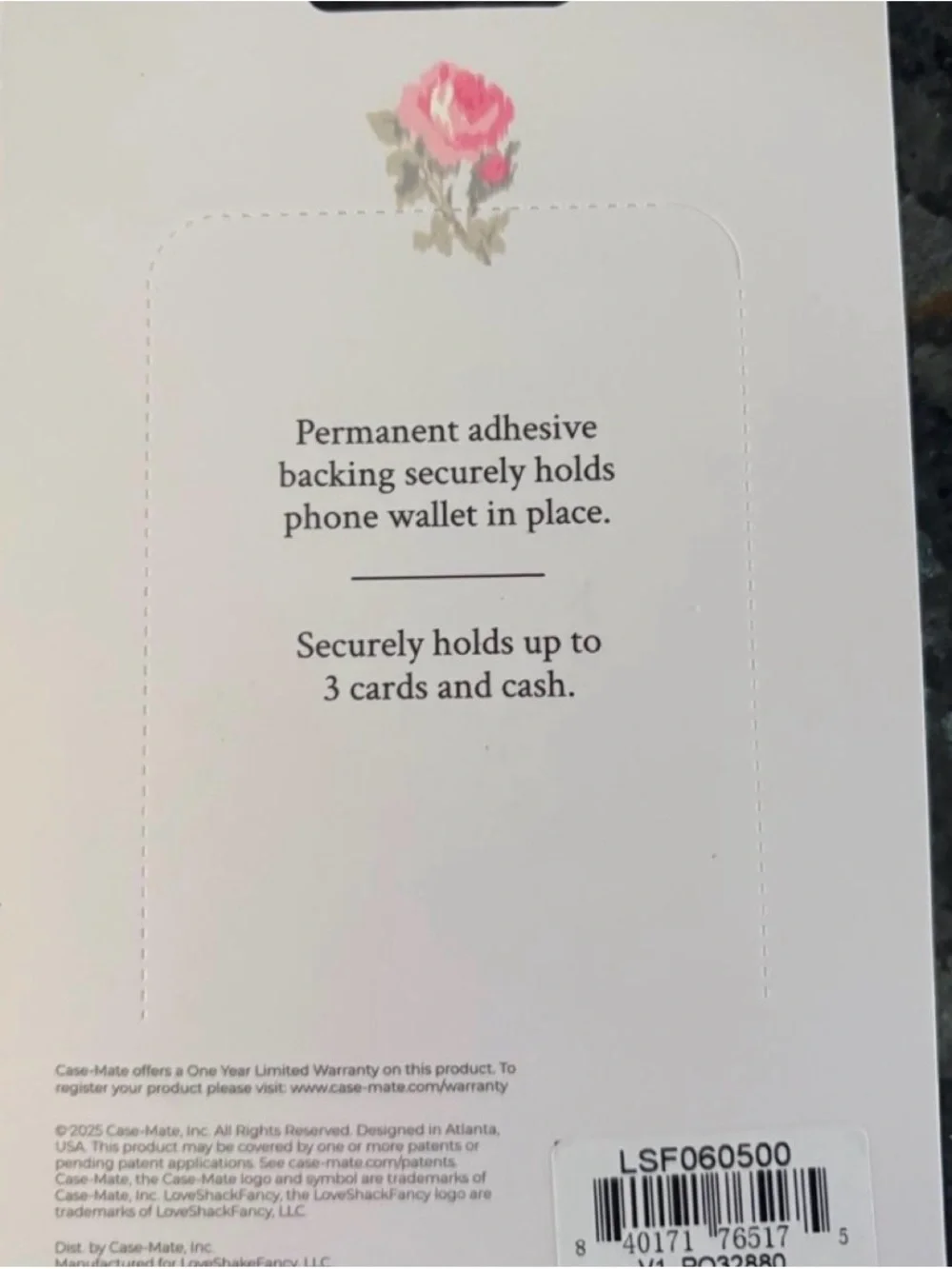 LoveShackFancy Pale Pink Floral Bow Card Pocket